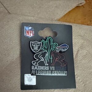 NFL NWOT LV Raiders vs Buffalo Bills Allegiant Stadium Pin with Cactus Design